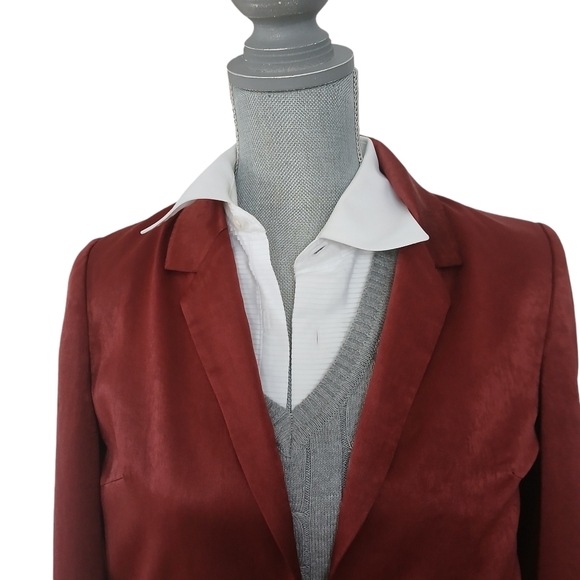 Free People Blazer Silky Satin Sheen Open Front Pockets - Picture 2 of 11